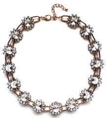 Luxe Sparkling Flower Garland Necklace