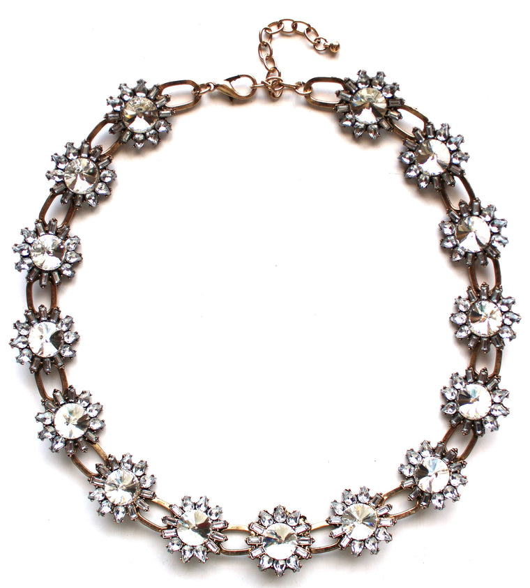 Luxe Sparkling Flower Garland Necklace