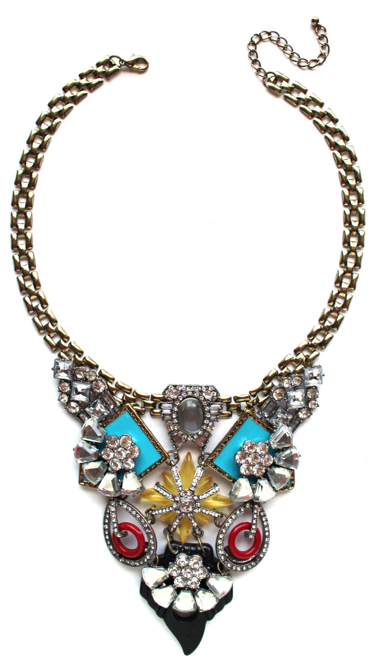 Luxe Retro Elegance Statement Necklace
