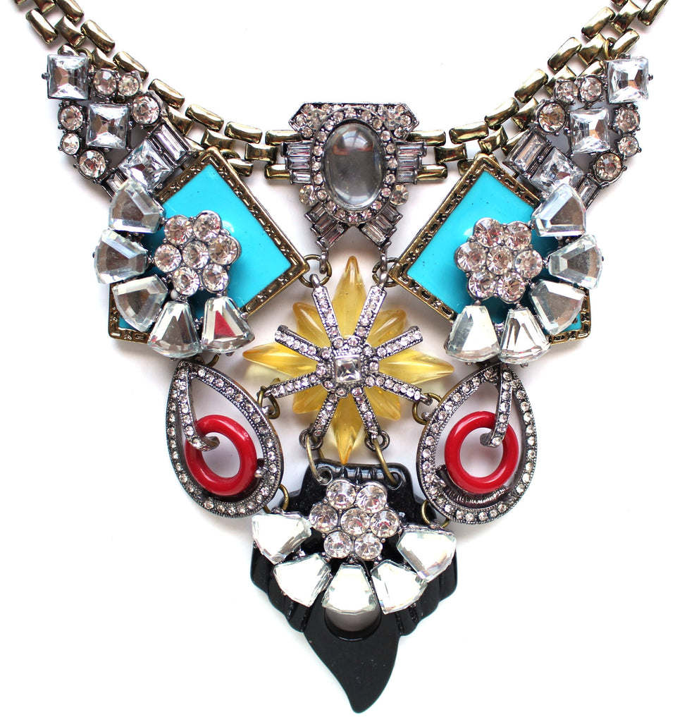Luxe Retro Elegance Statement Necklace