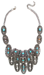 Bohemian Metal Turquoise Stone Necklace