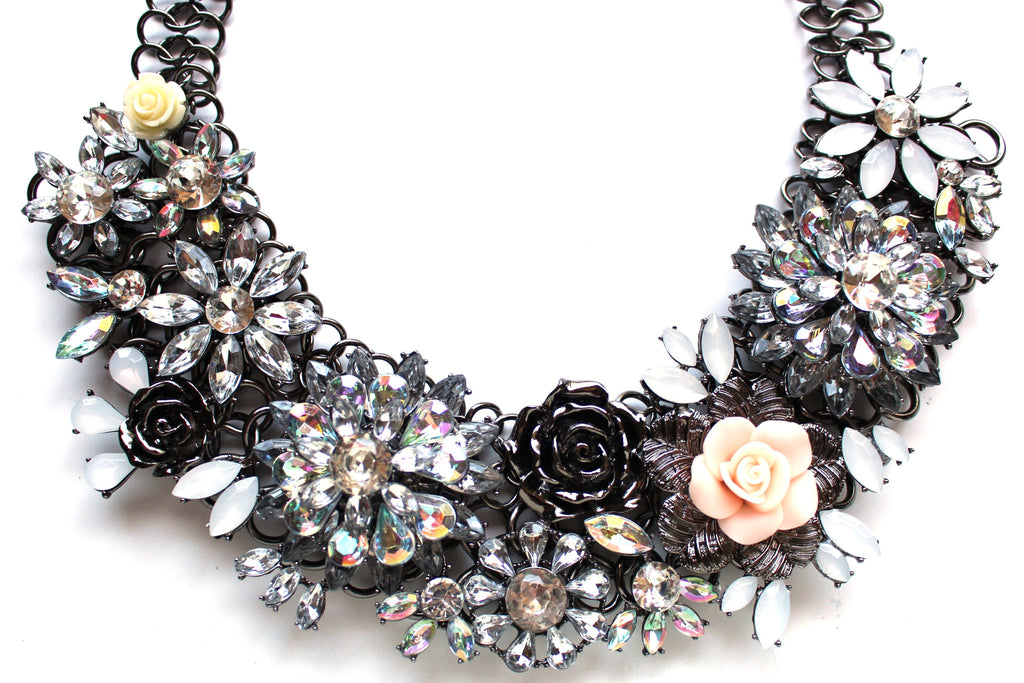 Luxe Chunky Flower Garden Collar Necklace