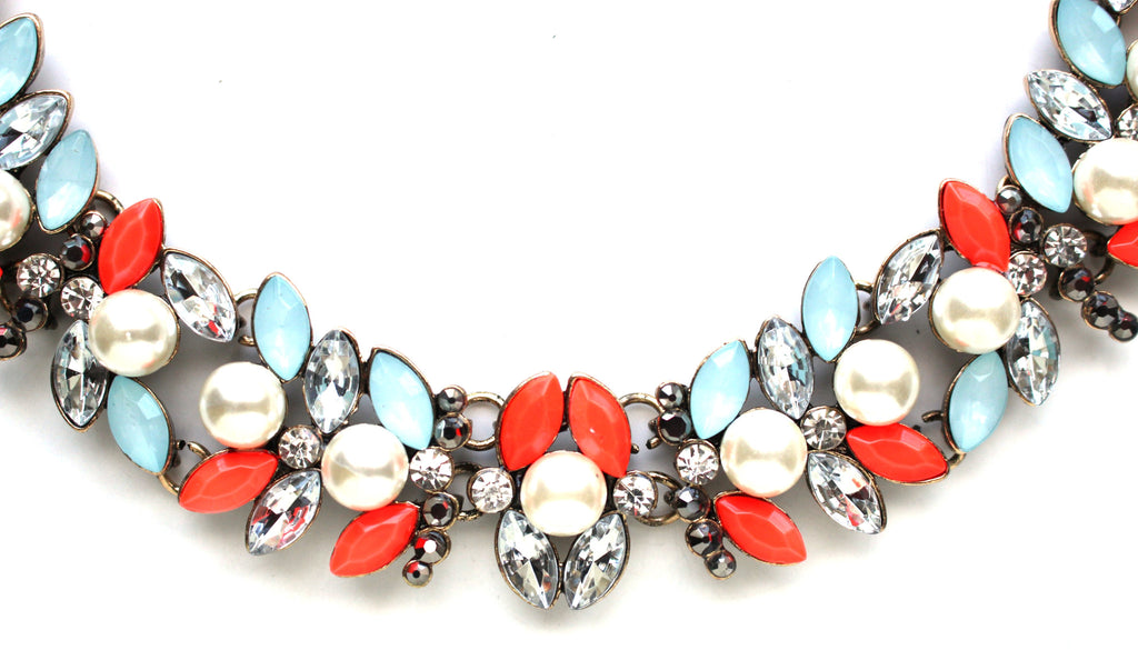 Luxe Stones & Pearls Collar Necklace