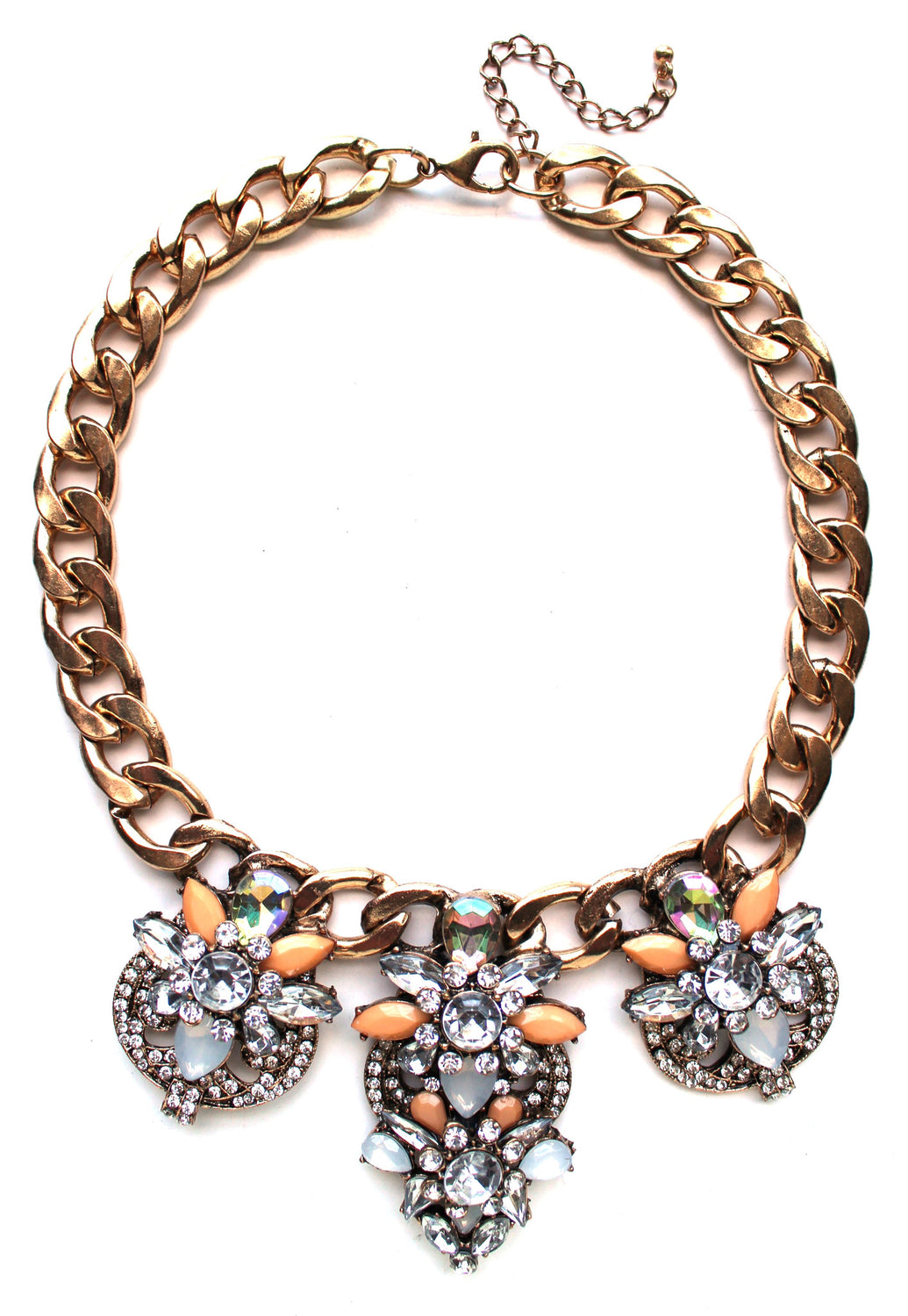 Chunky Crystal Drops Statement Necklace