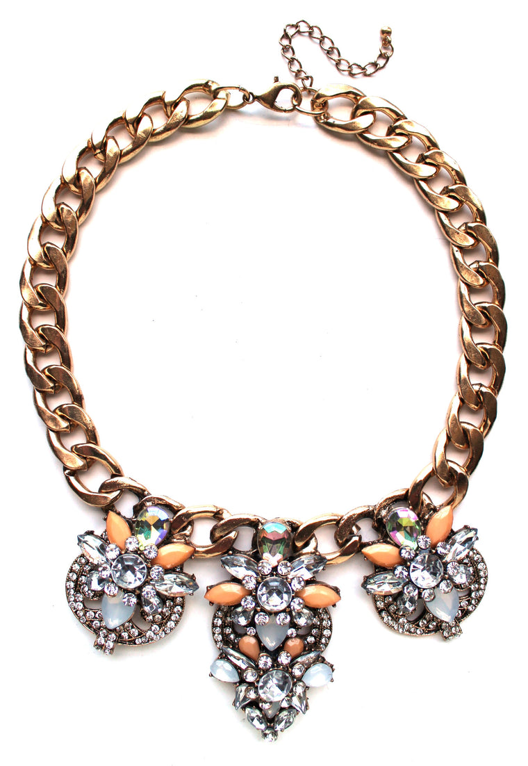 Chunky Crystal Drops Statement Necklace