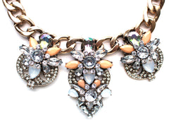 Chunky Crystal Drops Statement Necklace