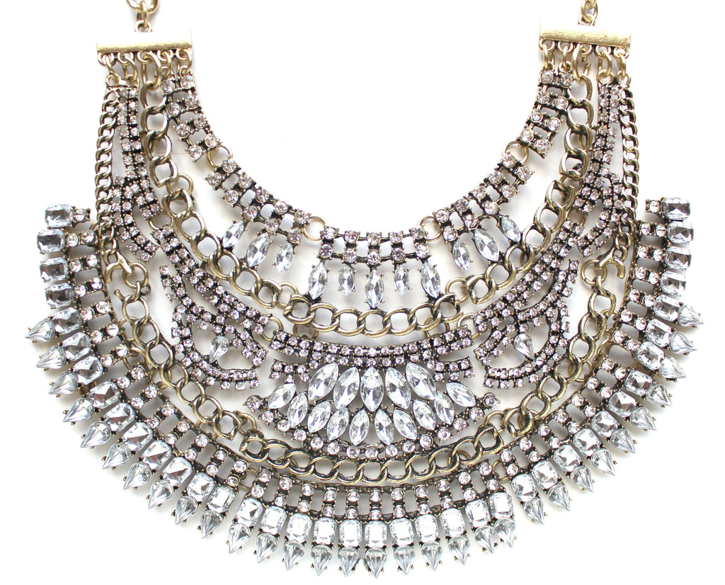 Tribal Royalty Crystal Bib Necklace
