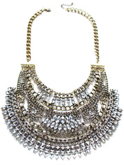 Tribal Royalty Crystal Bib Necklace