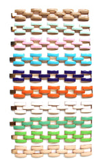 Square Enamel Link Bracelets- 10 Color Options