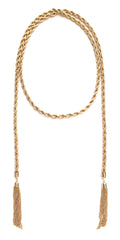 Twisted Chain Tassel Necklace- Gold