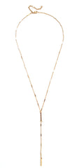 Y Metal Bars Drop Necklace- Gold