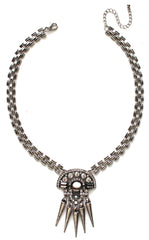 Boho Spike Necklace- Silver