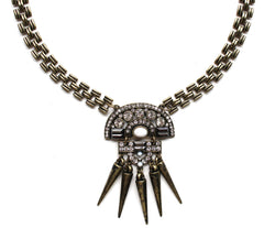 Boho Spike Necklace- Brass