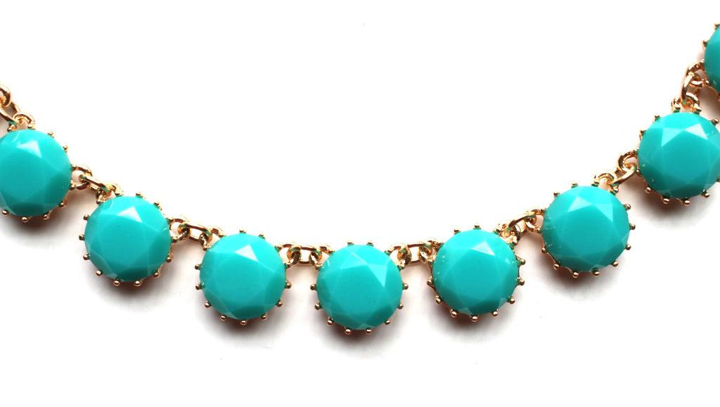 Classic Stone Necklace & Earring Set- Turquoise