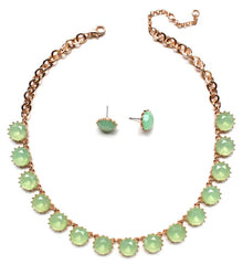 Classic Stone Necklace & Earring Set- Mint