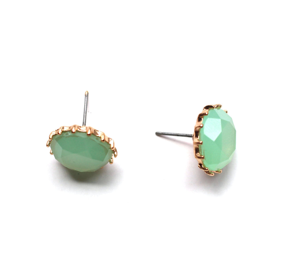Classic Stone Necklace & Earring Set- Mint