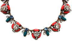 Coral Floral Statement Necklace