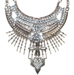 Gypsy Bling Statement Necklace- Crystal