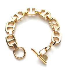 Gold Square Link Toggle Bracelet
