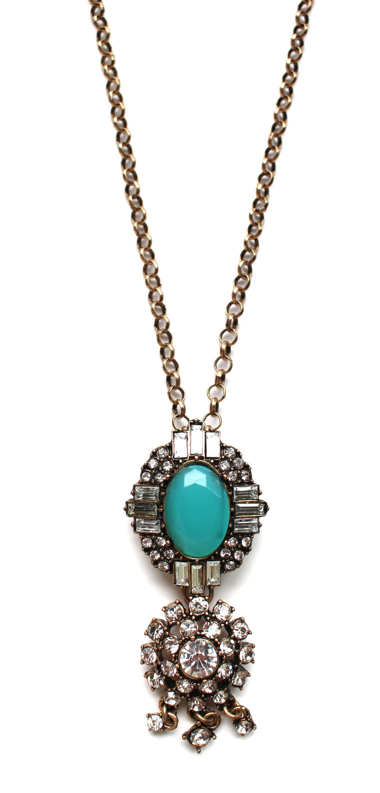 Crystal Drops Stone Necklace