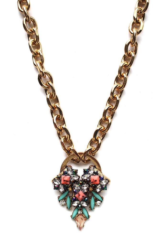 Aquatic Stones Chunky Chain Necklace
