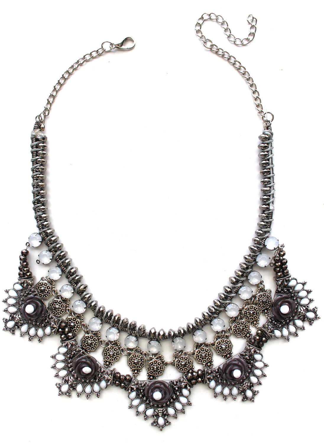 Silver Diamante Statement Necklace