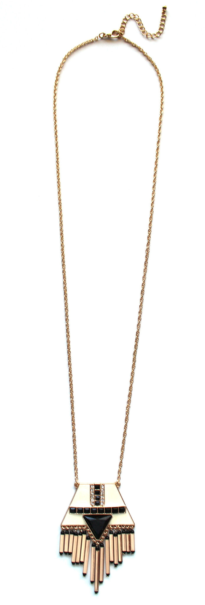 Modern Tribal Metal Fringe Long Necklace