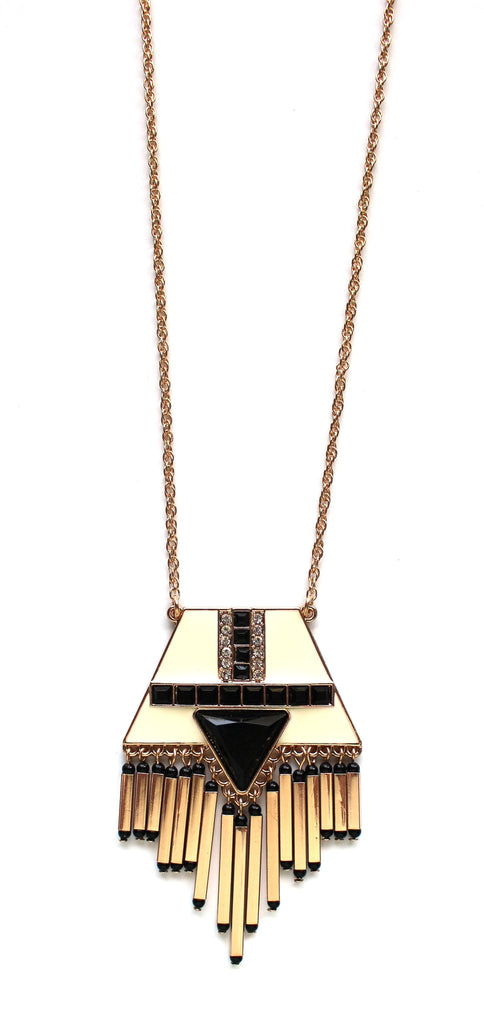 Modern Tribal Metal Fringe Long Necklace