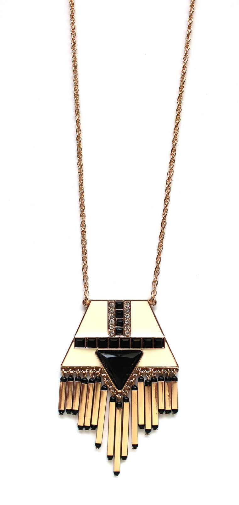 Modern Tribal Metal Fringe Long Necklace