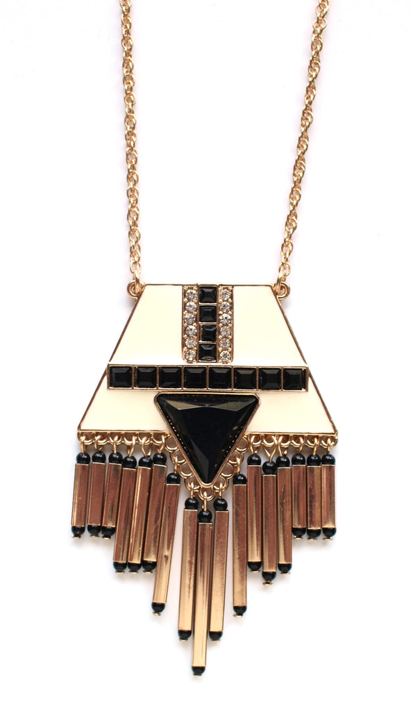 Modern Tribal Metal Fringe Long Necklace