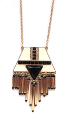 Modern Tribal Metal Fringe Long Necklace