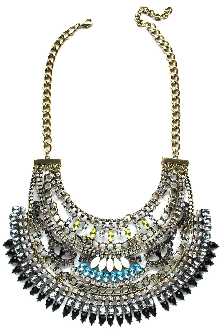 Tribal Royalty Bib Necklace- Multi