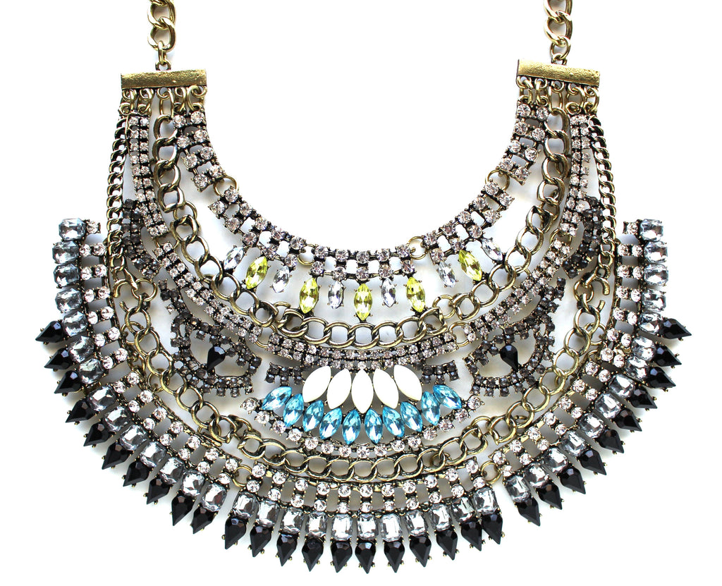 Tribal Royalty Bib Necklace- Multi