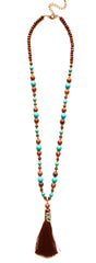 Beaded Boho Tassel Fringe Necklace