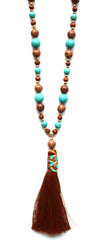 Beaded Boho Tassel Fringe Necklace