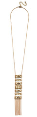 Stacked Beads & Tassels Necklace- Ivory