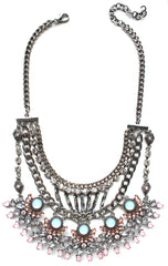 Glorious Pastel Stone Bib Necklace