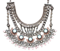 Glorious Pastel Stone Bib Necklace
