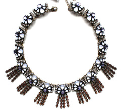 Shine Bright Lavandula Fringe Statement Necklace