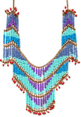 Tropical Beaded Fringe Necklace