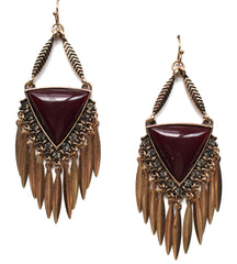 Southern Belle Fringe Earrings- Red Wine