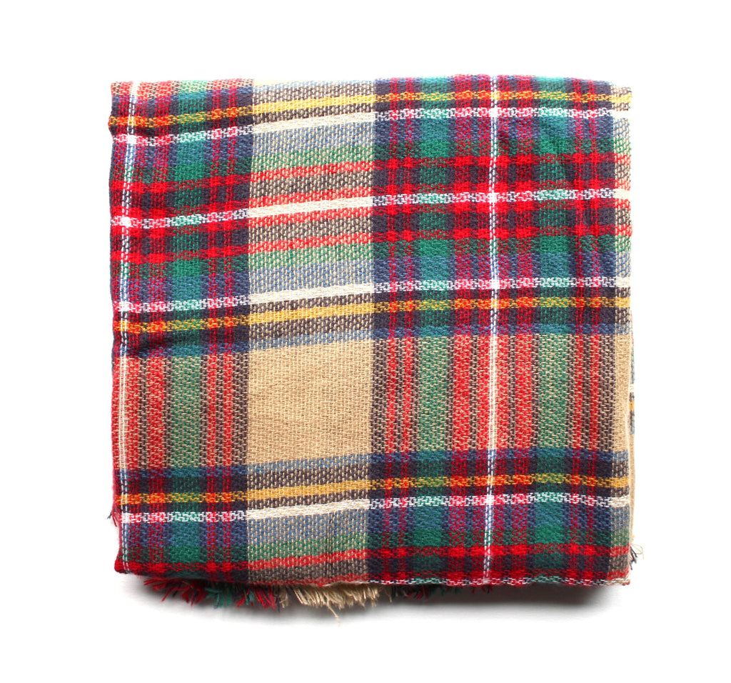 Mad For Plaid Blanket Scarf- Multi