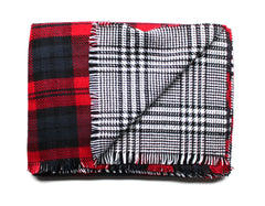 Mad For Plaid Reversible Blanket Scarf- Red
