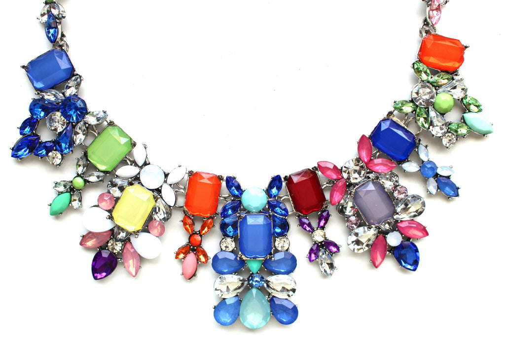 'Spring It On' Colorful Rhinestone Necklace