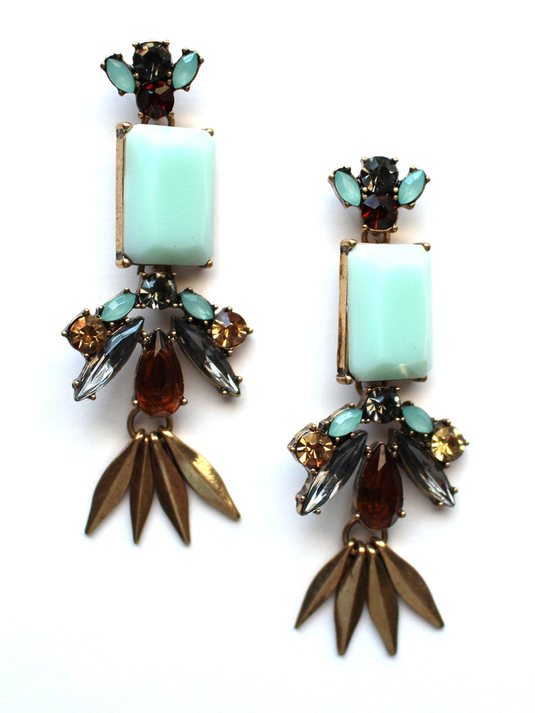 Grecian Mint Stone Drop Earrings