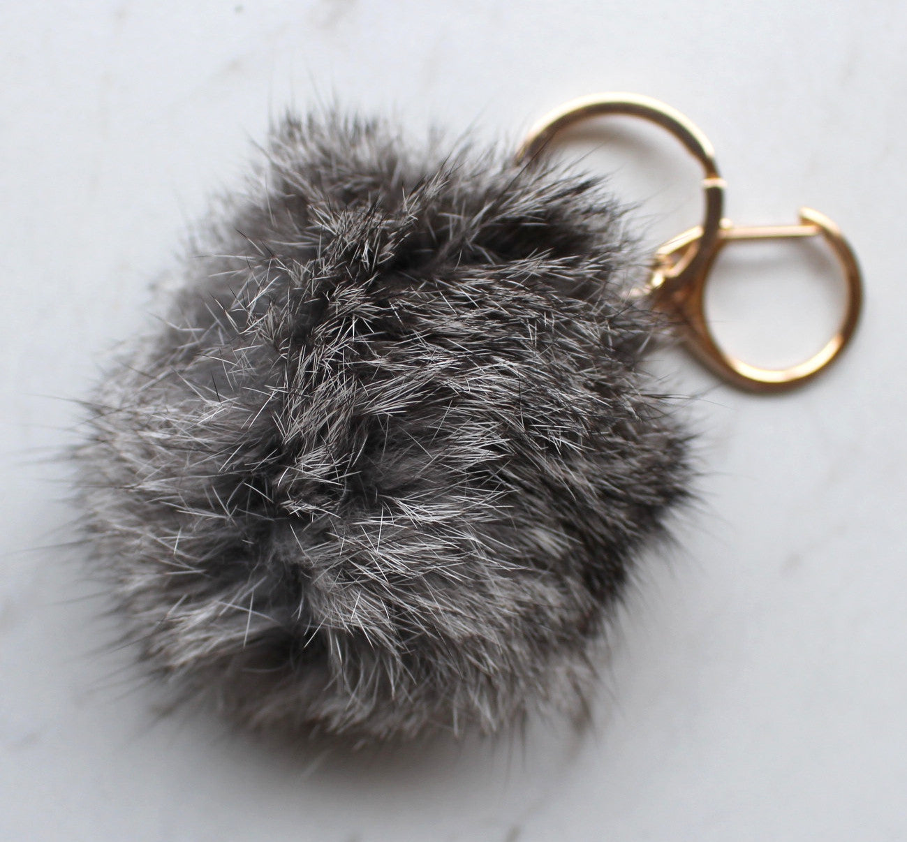 Faux Small POM Charm/Keychain- Grey