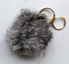 Faux Small POM Charm/Keychain- Grey