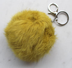 Faux POM Charm/Keychain Large- Mustard