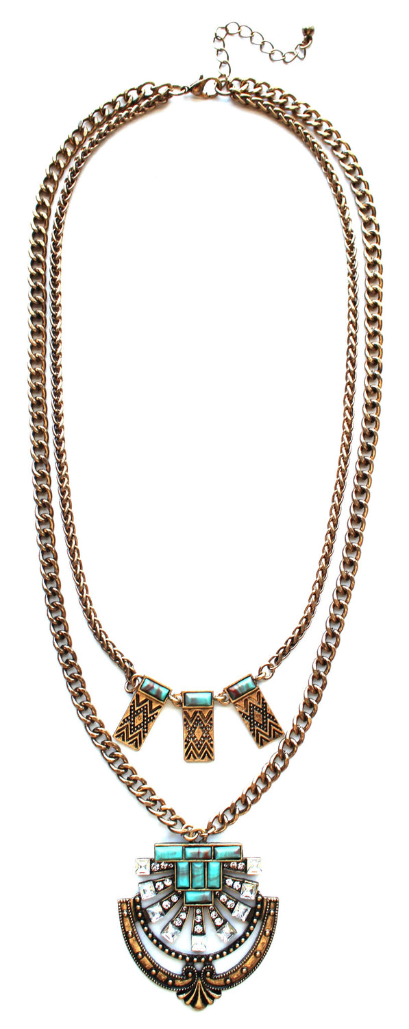 Layered Warrior Stone Necklace
