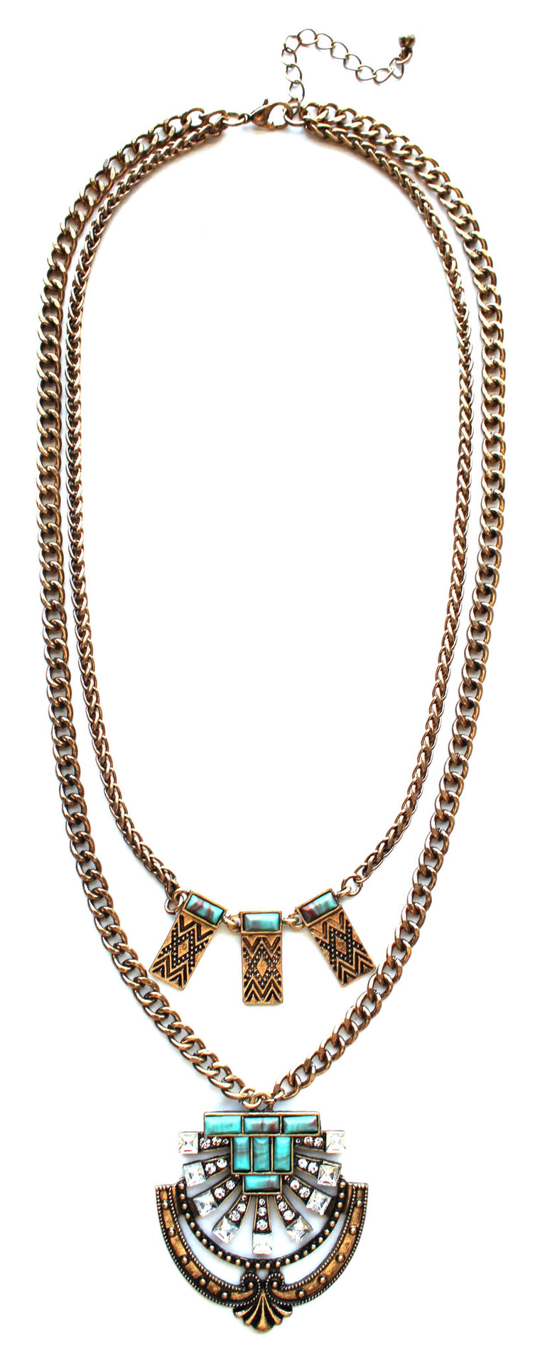 Layered Warrior Stone Necklace